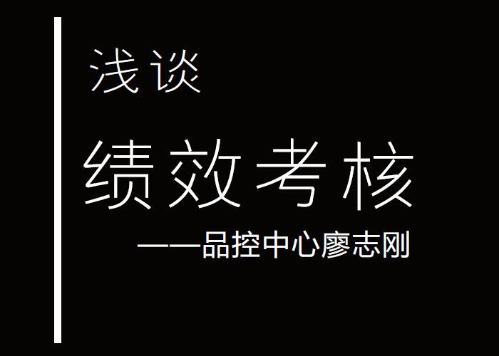 淺談績(jī)效考核 ——品控中心 廖志剛